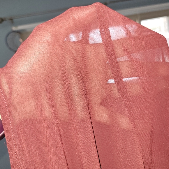 Ultra Pink Womens Large Burgundy Sheer Top Boho Whimsigoth Fairygrunge Romantic - Picture 7 of 13